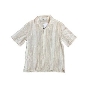 Zara crochet polo shirt short sleeve Sz M